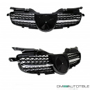 Kühlergrill Wabendesign Glanz Schwarz + Chromleiste passend für Mercedes SLK R170 98-04 im R171 Design