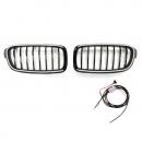 LED-Kühlergrill mit einer Lamelle in Schwarz glänzend, passend für BMW 3er F30 2012–2019