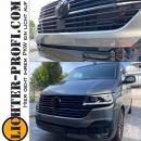 Kühlergrill mit Logohalter + Stoßstangenblenden für Volkswagen T6.1 ab 2019 Hochglanz schwarz