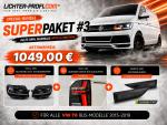 Voll-LED-Tagfahrlicht-Scheinwerfer-Set mit Welcome Funktion + Voll-LED-Lightbar-Design-Rückleuchten-Set + dynamischem LED-Blinker passend für VW T6 15-19 (Heckklappe/Halogen)