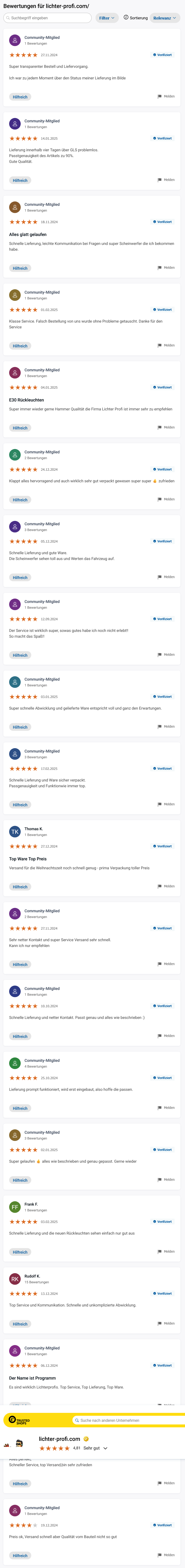 Lichter-Profi.com Bewertungen